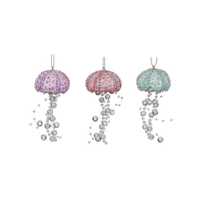 Gisela Graham Pastel Resin and Bead Jellyfish Tree Decoration